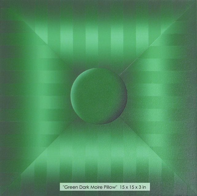 DARK GREEN MOIRE PILLOW