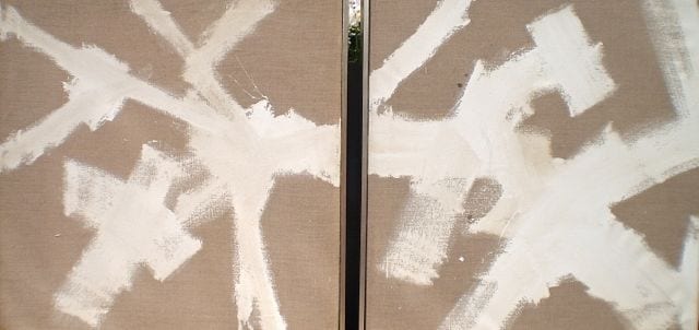 WHITE STUDIES ON LINEN DIPTYCH