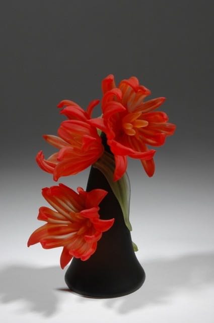 SMOKEY TOPAZ W/RED FLOWERS