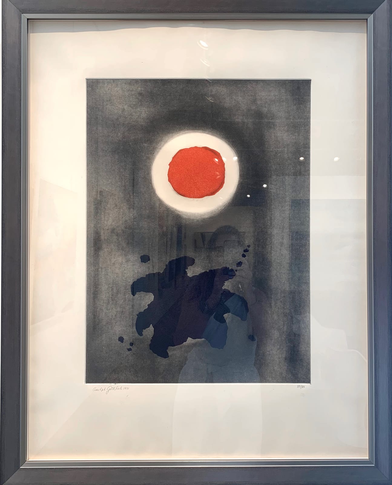 BLUE ON BLACK LITHOGRAPH 1971