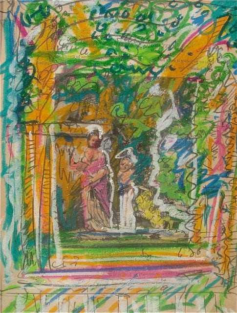 OIL PASTEL ON PRINT