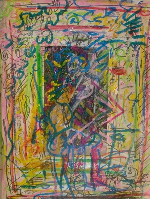 OIL PASTEL ON PRINT