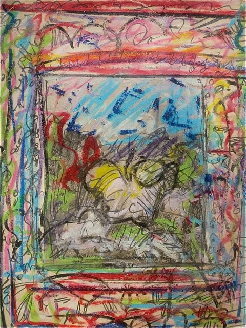 OIL PASTEL ON PRINT
