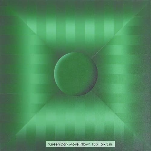 DARK GREEN MOIRE PILLOW