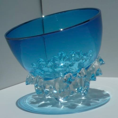 LIGHT TURQUOISE & SILVER THORN VESSEL