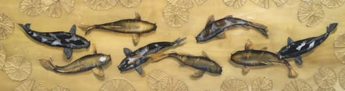 KOI - WATER LILIES - GOLD