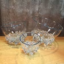 9" CRYSTAL & SILVER THORN VESSEL