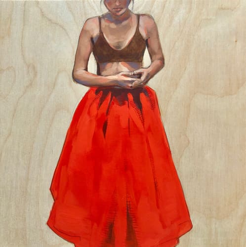 POSING IN POPPY RED 
