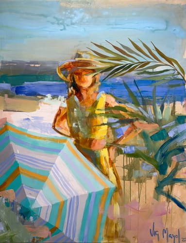 YELLOW STRIPED UMBRELLA