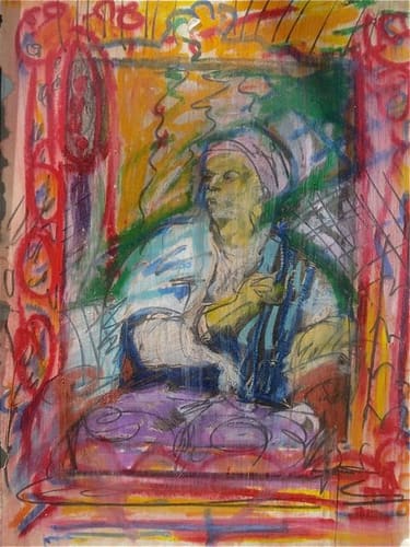 OIL PASTEL ON PRINT