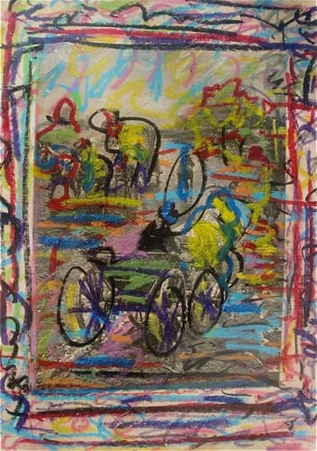 OIL PASTEL ON PRINT